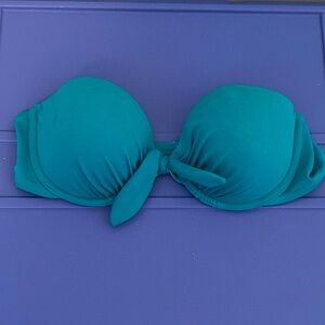 Victoria’s Secret Teal Bikini Top Underwire Biofit 34B Strapless